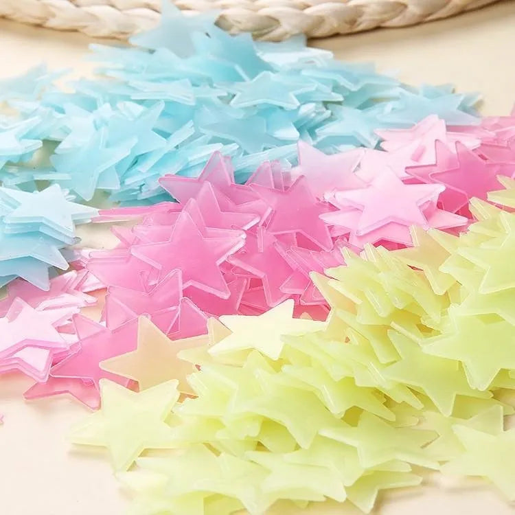 100pcs Stars Moon Glowing In The Dark