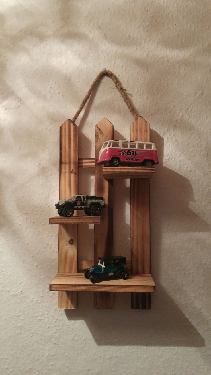 Rustic Burnt Wood Wall Shelf