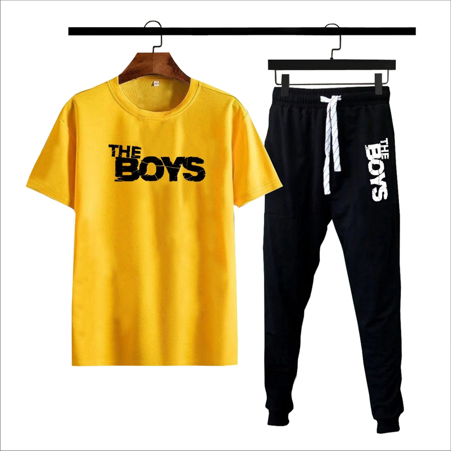 Yellow & black The boys printed summer tracksuit for men