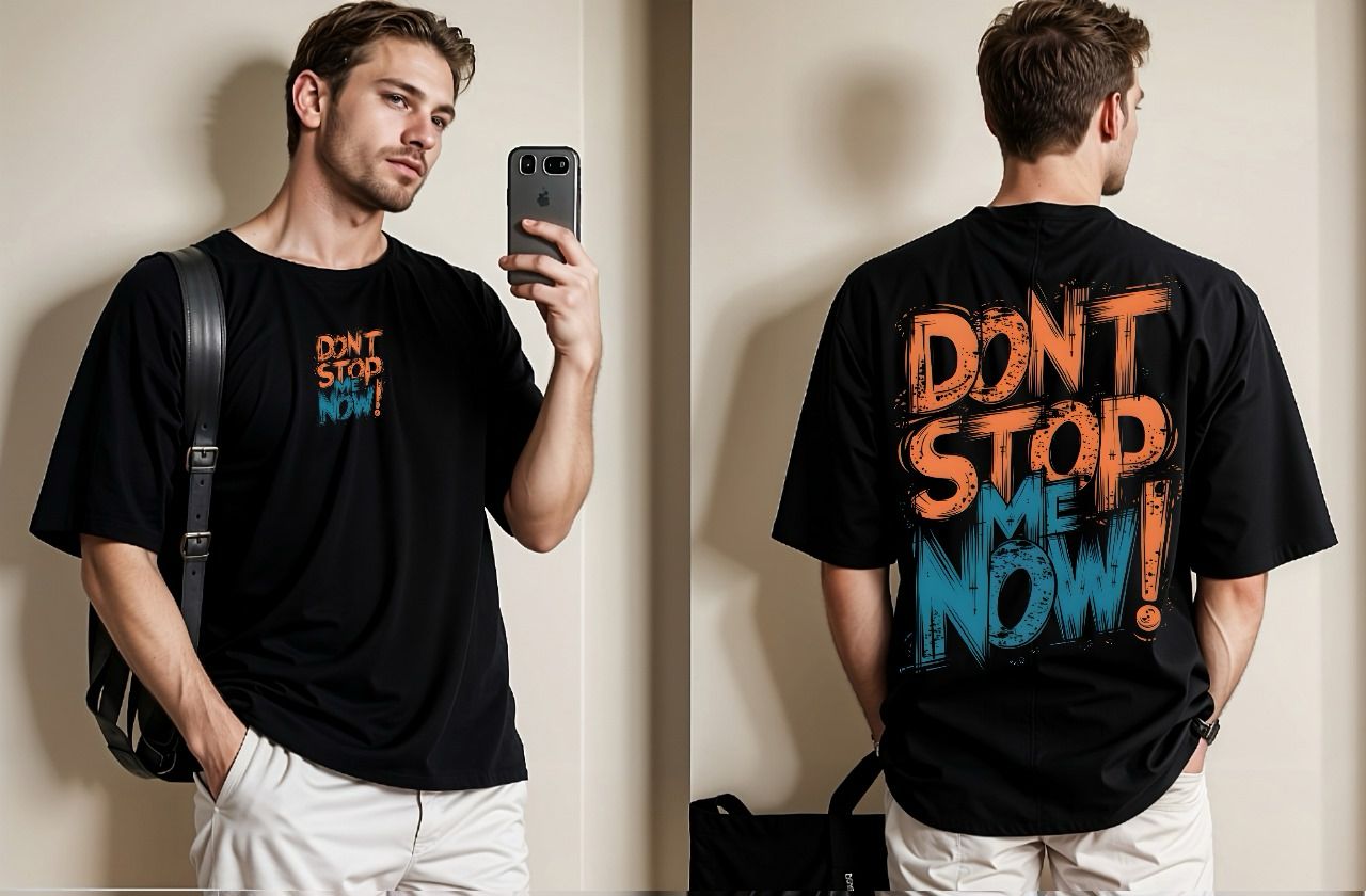 Dropshoulder T shirt Trendy Tag Front Back