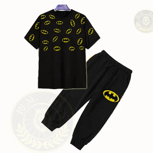 Real Boss By Rich ManBatman Printed T-Shirt and Trouser For Kids