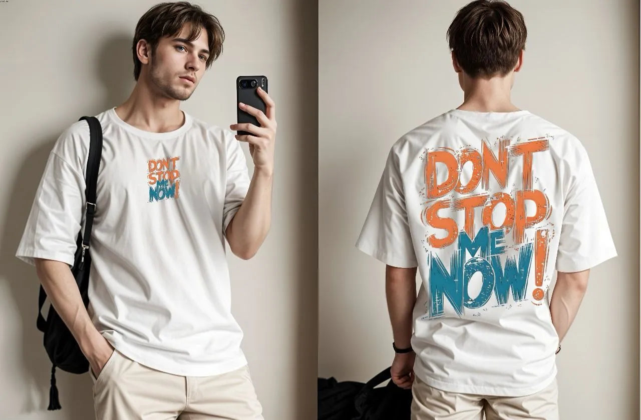 Dropshoulder T shirt Trendy Tag Front Back