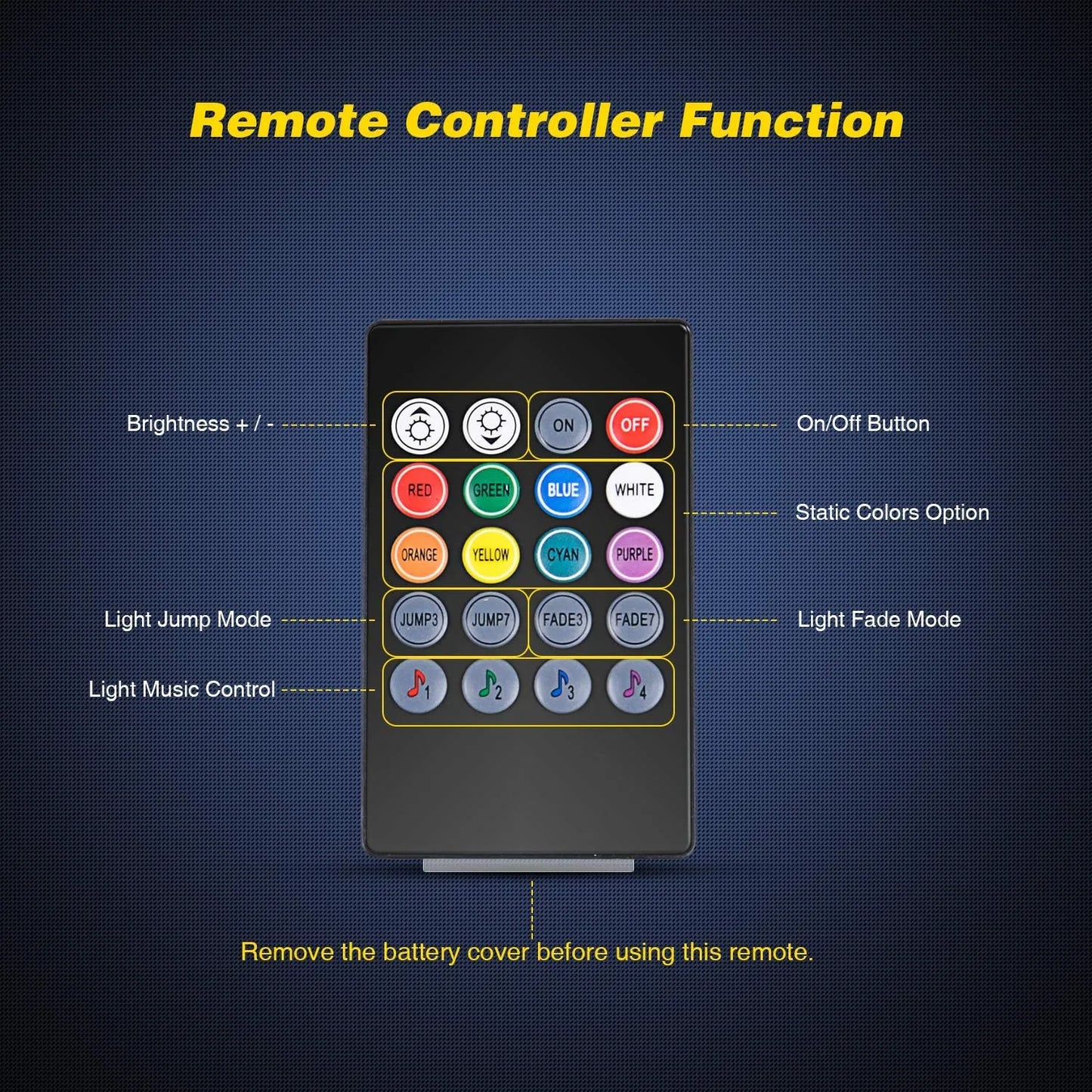 Car Interior Atmosphere Remote Control Light Decor Lamp