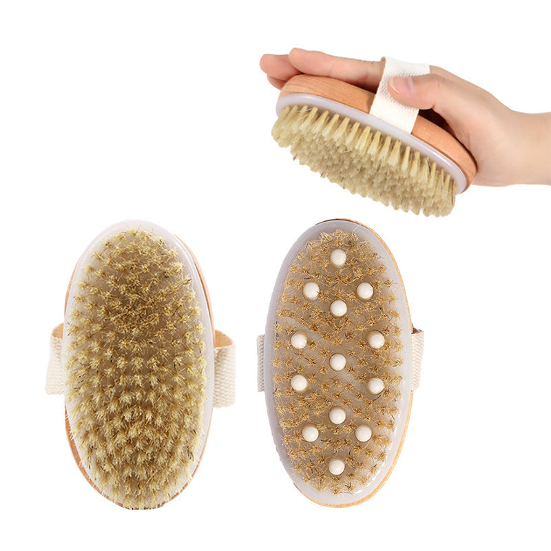 2 In 1 Dry Skin Body Brush Natural Bristle Dead
