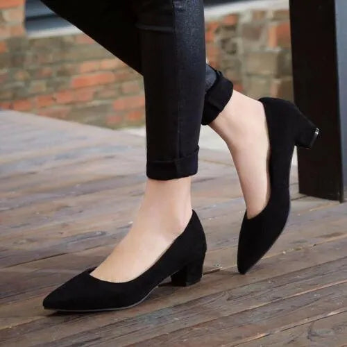 Women block heeled sandals Summer velvet pumps for women and girls