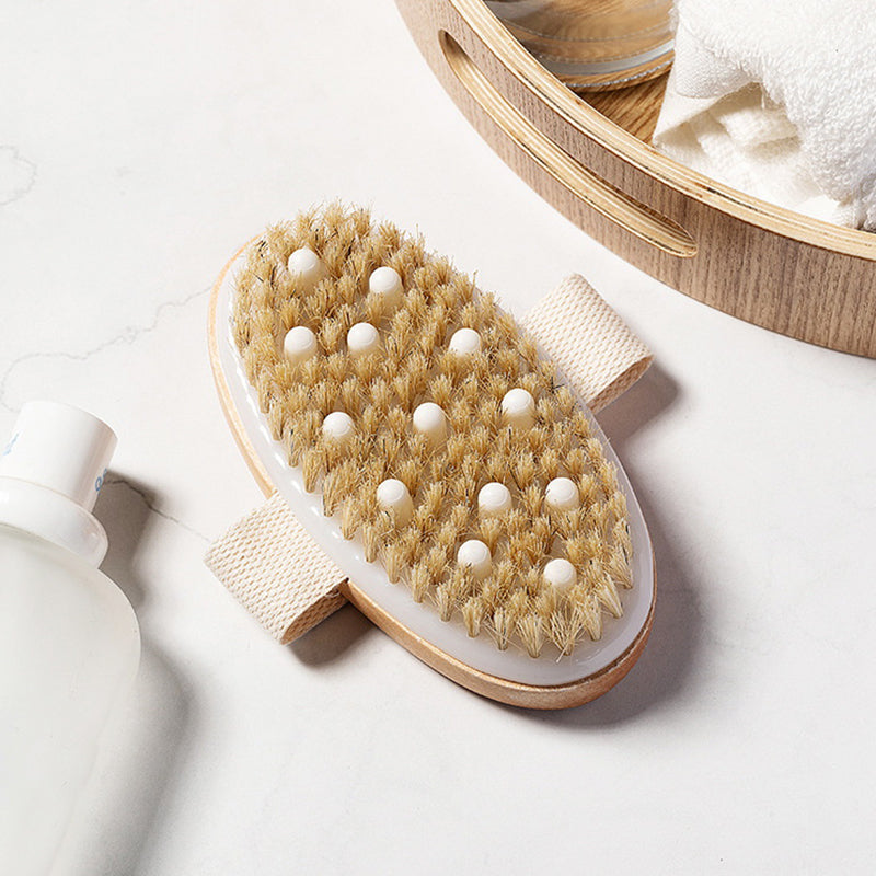 2 In 1 Dry Skin Body Brush Natural Bristle Dead