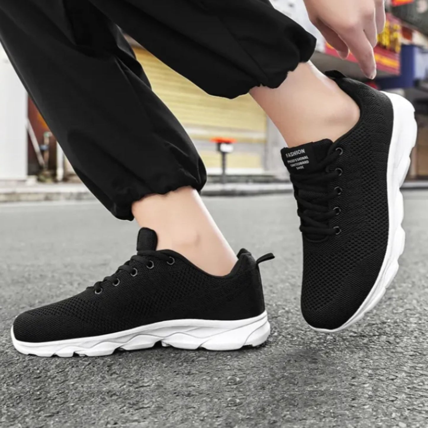 Foot Flexa Shoes For Men - Black Joggers - Shoes