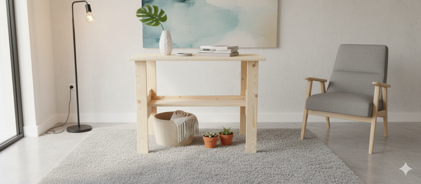 Partal wood minimalistic Table